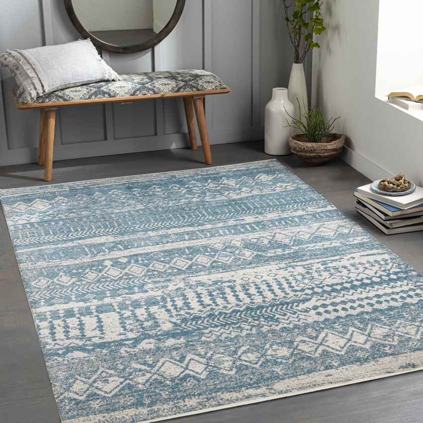 Matt Global Washable Rug, Sky Blue