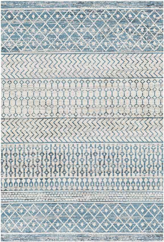 West Terre Haute Global Washable Rug, Pale Blue