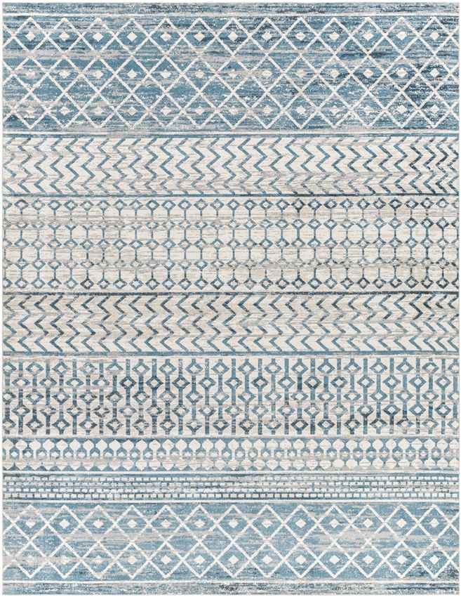 West Terre Haute Global Washable Rug, Pale Blue