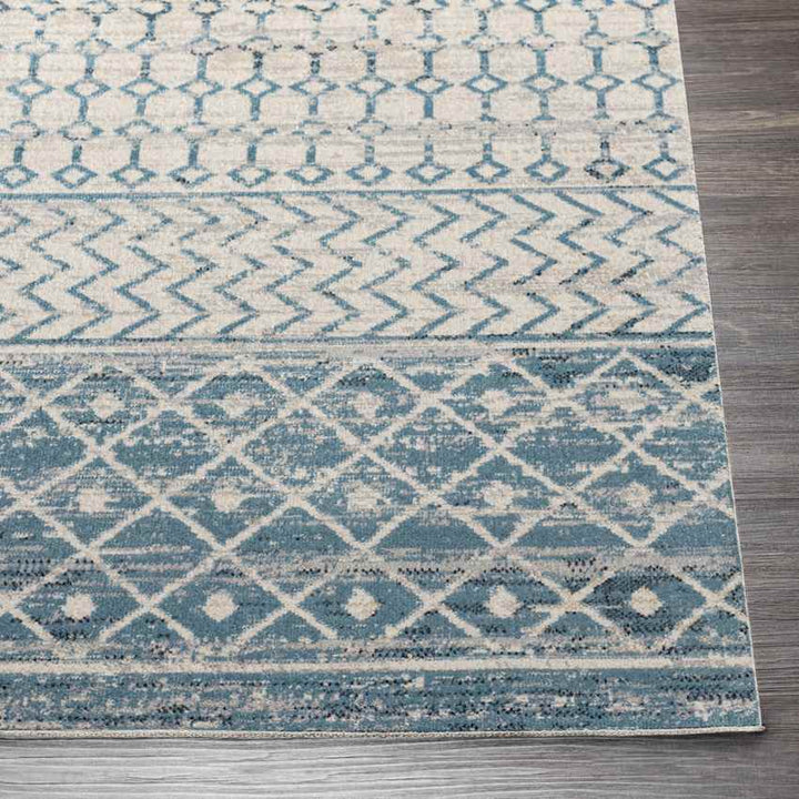 West Terre Haute Global Washable Rug, Pale Blue