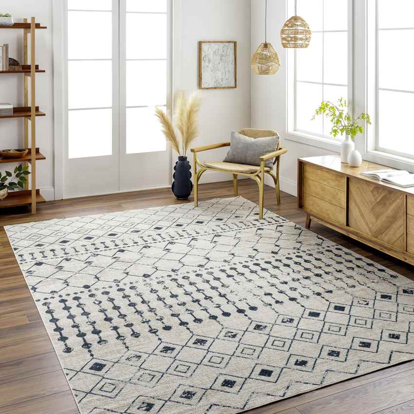 Mary Global Washable Rug, Ink Blue