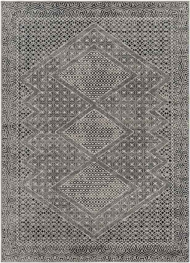 West Harrison Global Washable Rug, Black