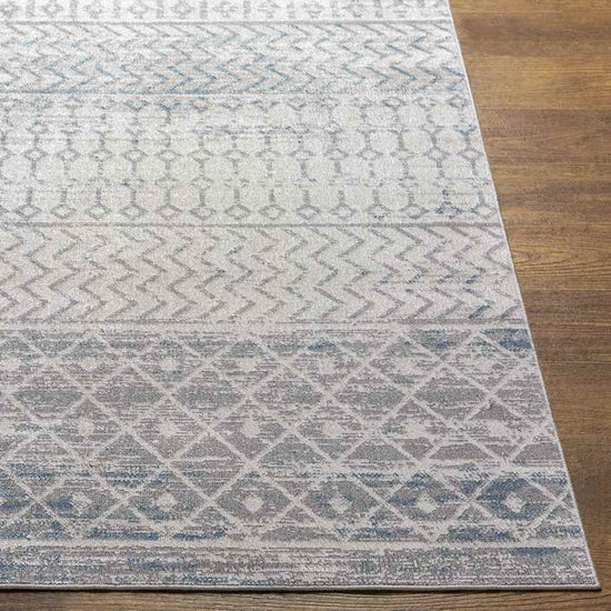 West Terre Haute Global Washable Rug, Medium Gray