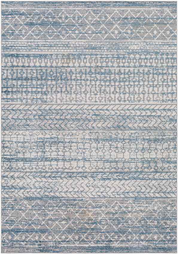 West Terre Haute Global Washable Rug, Blue