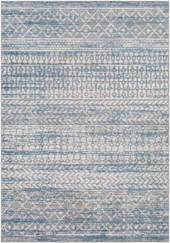 West Terre Haute Global Washable Rug, Blue