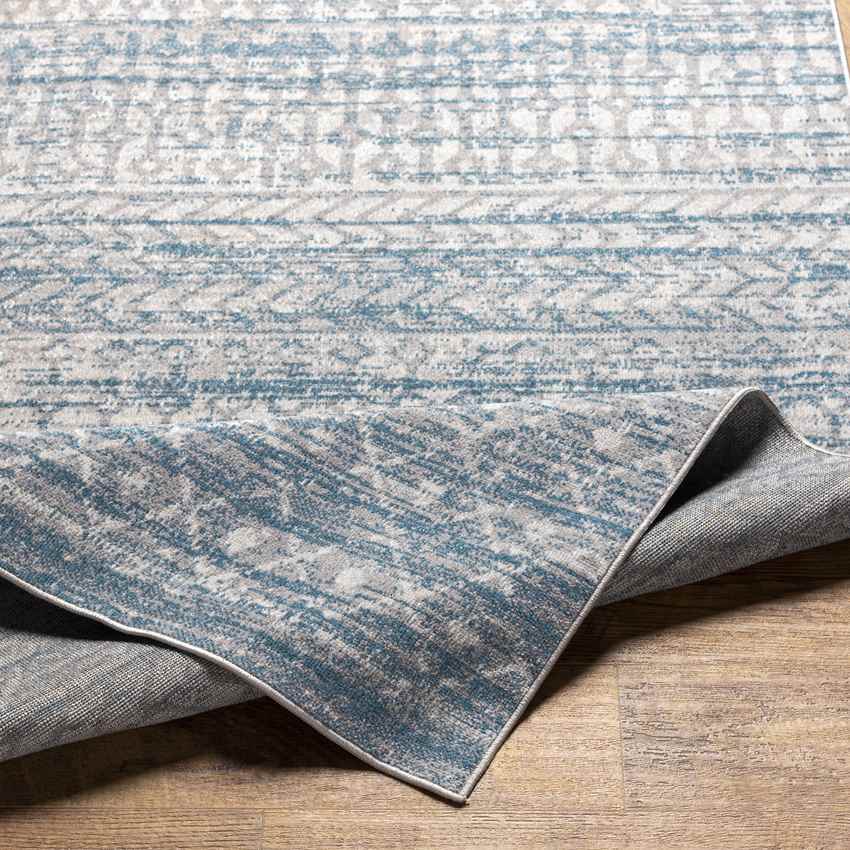 West Terre Haute Global Washable Rug, Blue