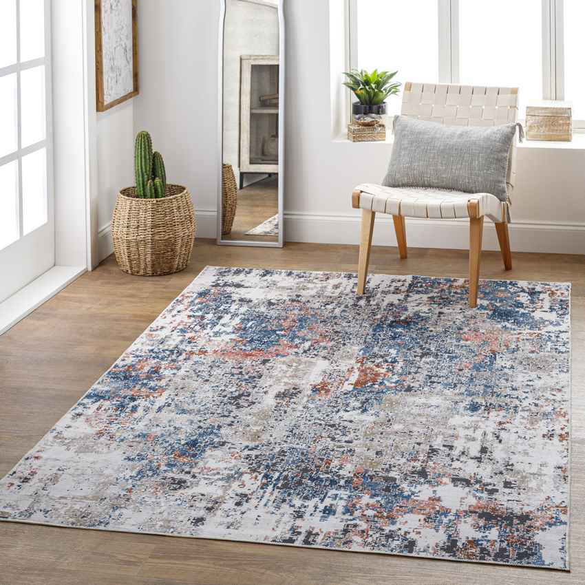 Sulphur Springs Modern Washable Rug, Pale Blue