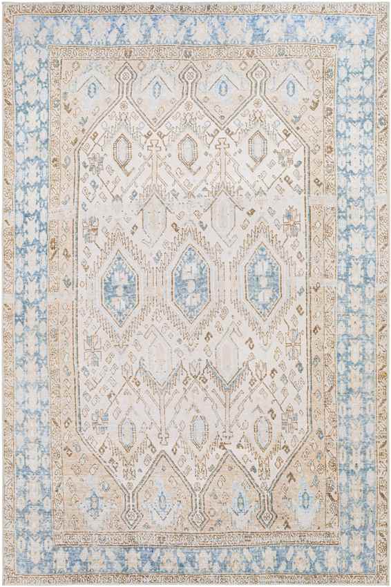 Summitville Traditional Washable Rug, Beige