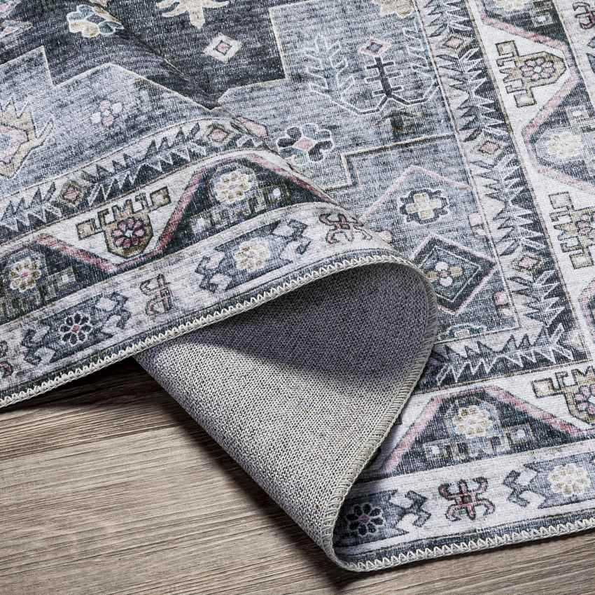 Walford Traditional Washable Rug, Denim