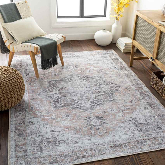 West Okoboji Traditional Washable Rug, Gray