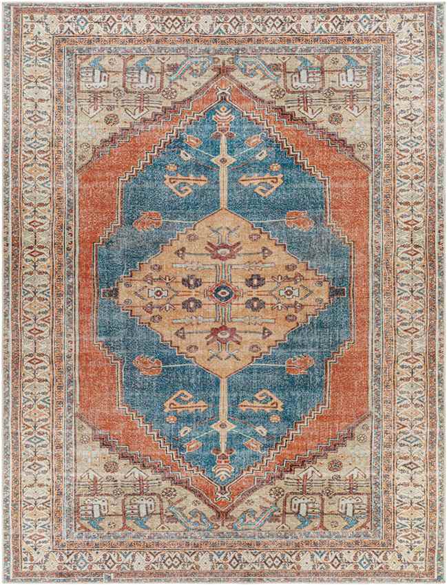 Westgate Traditional Washable Rug, Burnt Orange