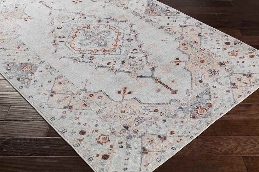 Westside Traditional Washable Rug, Light Gray