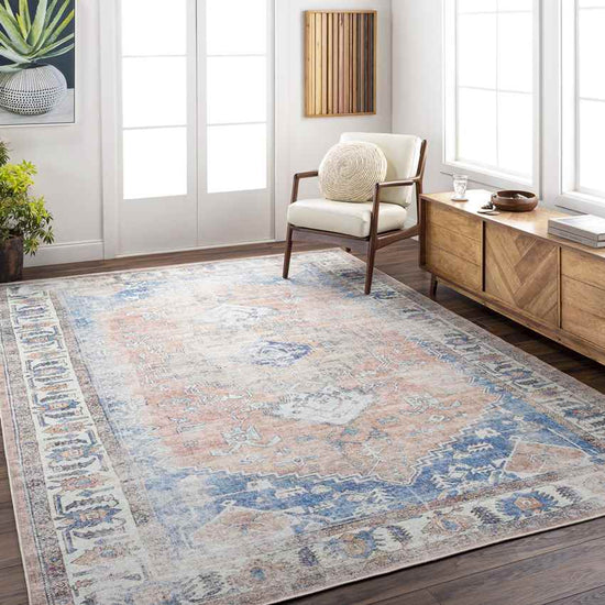 Westwood Traditional Washable Rug, Blue