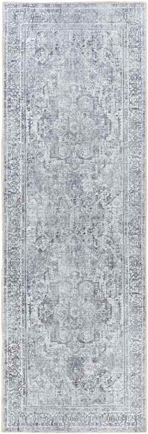 Whitten Traditional Washable Rug, Light Gray