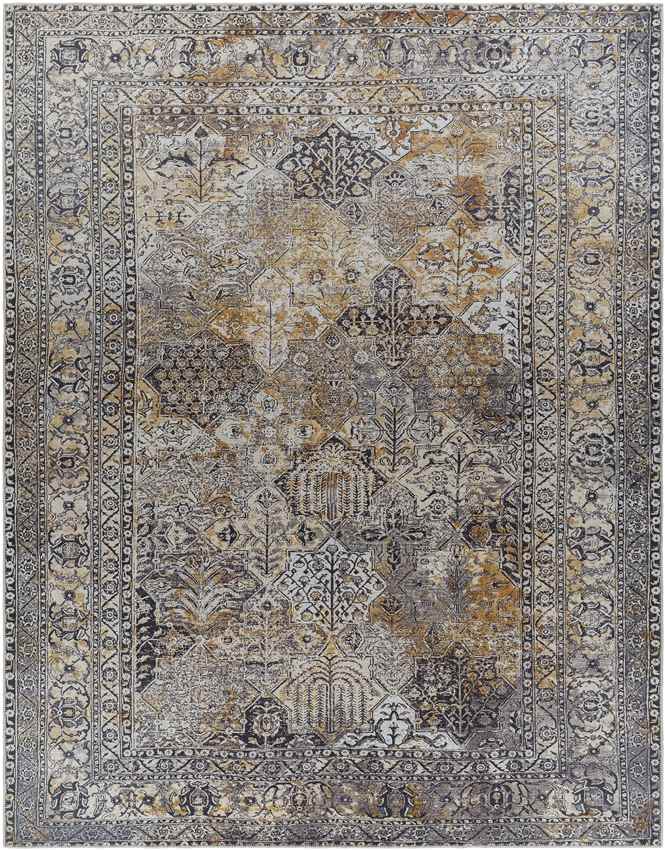 Willey Traditional Washable Rug, Charcoal