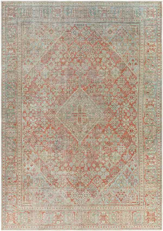 Mylikouri Traditional Washable Rug, Rust