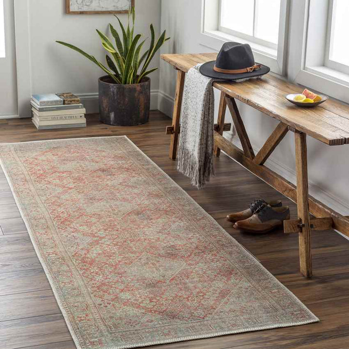 Mylikouri Traditional Washable Rug, Rust