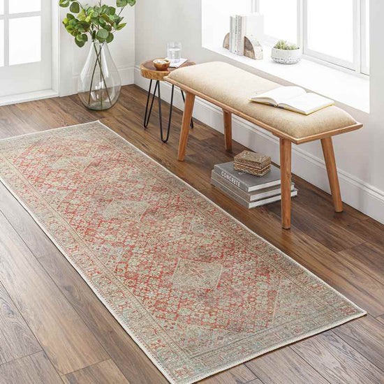 Mylikouri Traditional Washable Rug, Rust