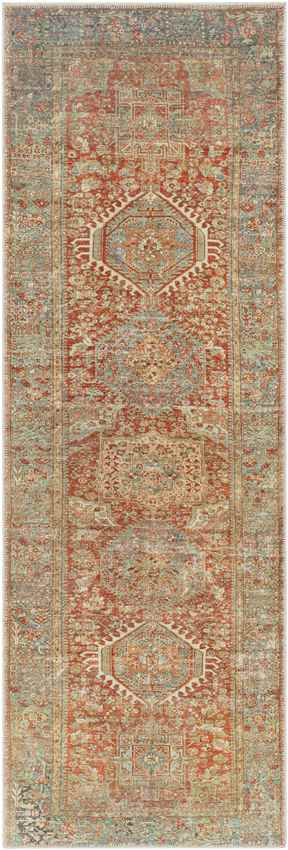 Xeros Traditional Washable Rug, Rust