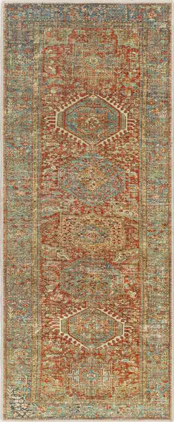 Xeros Traditional Washable Rug, Rust