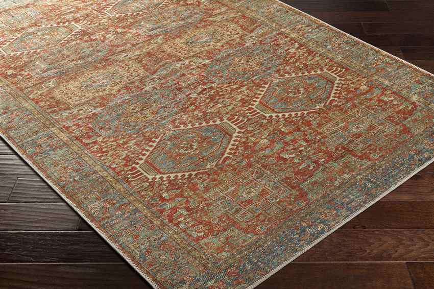 Xeros Traditional Washable Rug, Rust