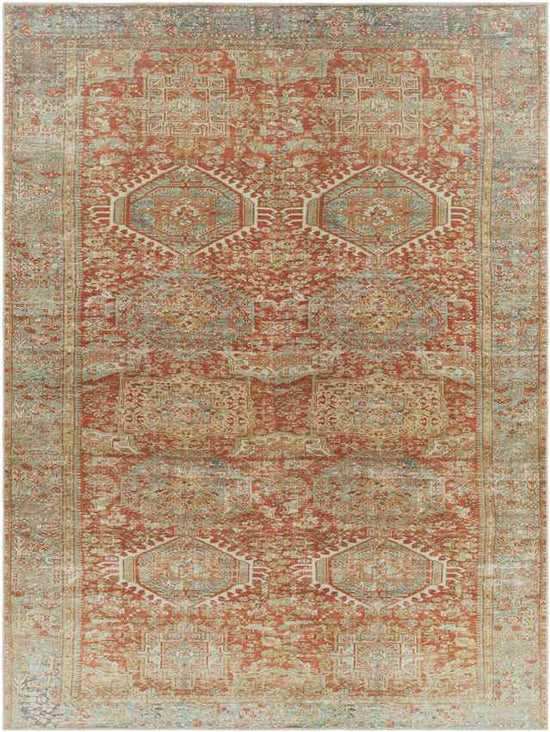 Xeros Traditional Washable Rug, Rust