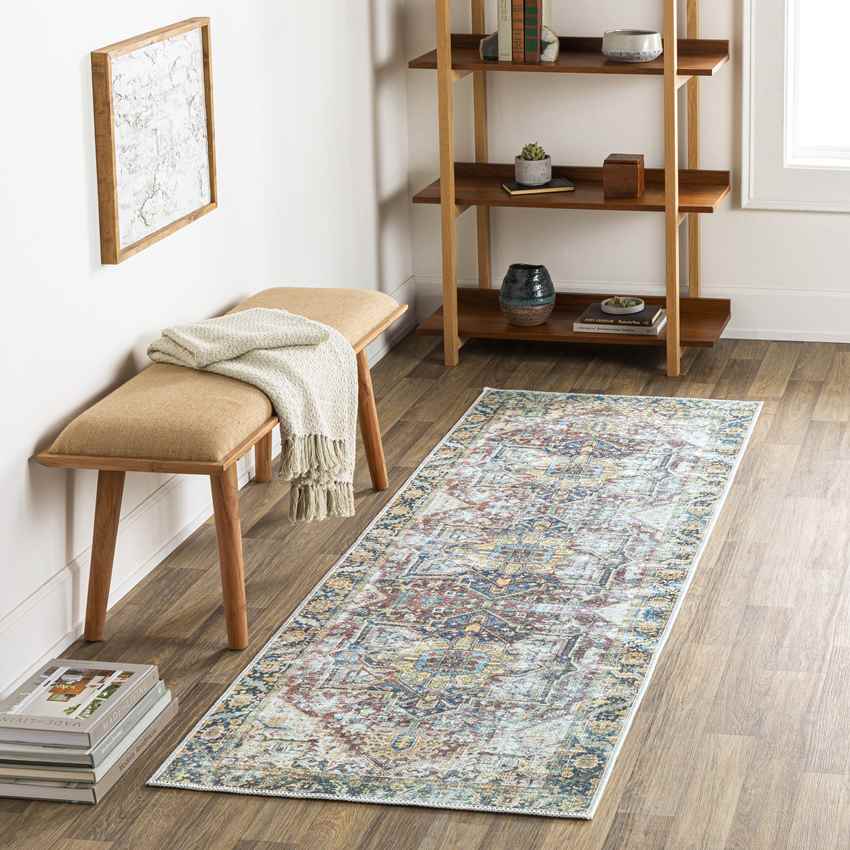 Gilbertville Traditional Washable Rug, Green