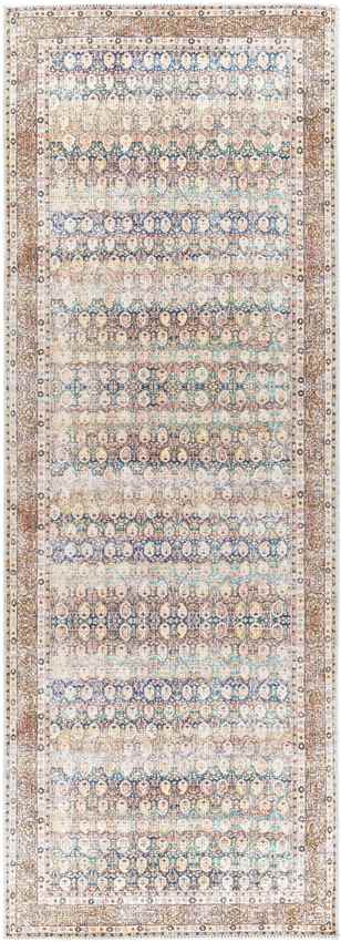 Goldfield Traditional Washable Rug, Light Orange