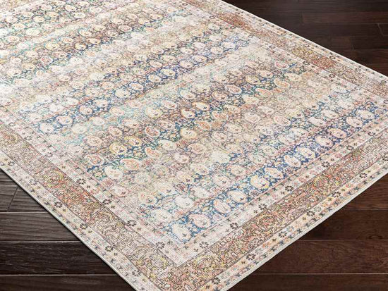 Goldfield Traditional Washable Rug, Light Orange