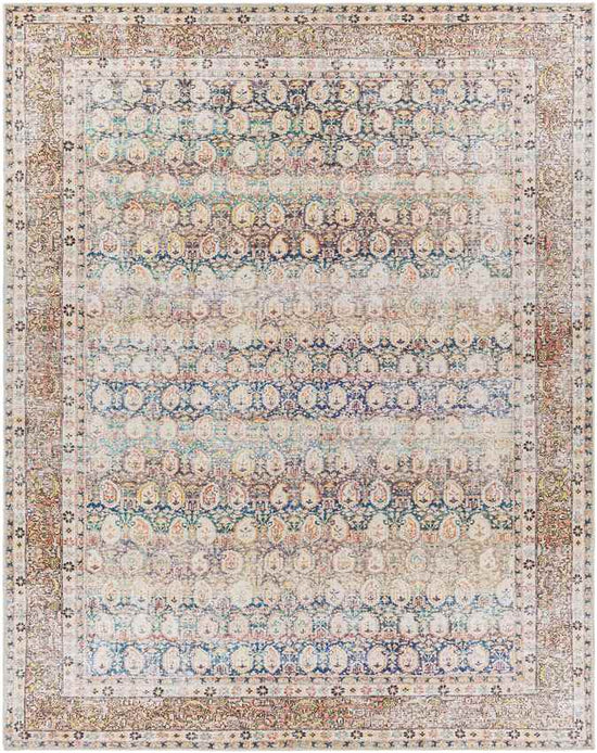 Goldfield Traditional Washable Rug, Light Orange