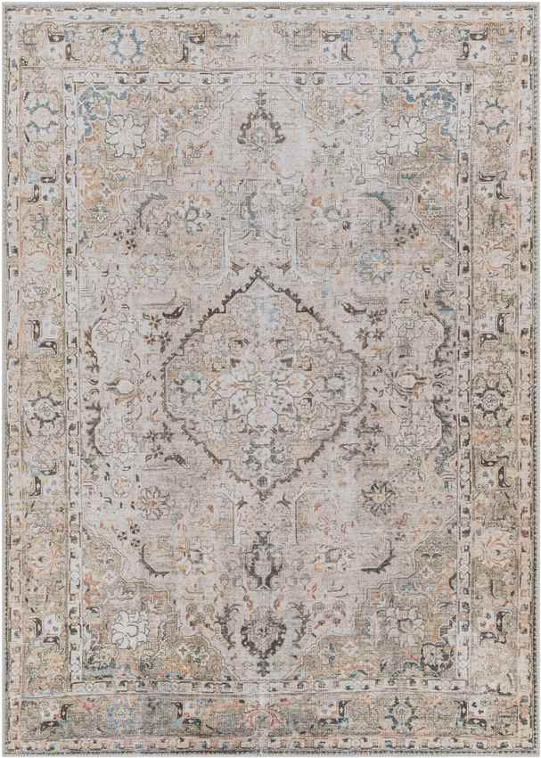 Goose Lake Traditional Washable Rug, Taupe