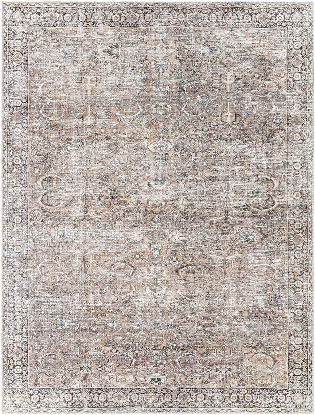 Marathovounos Traditional Washable Rug, Brown