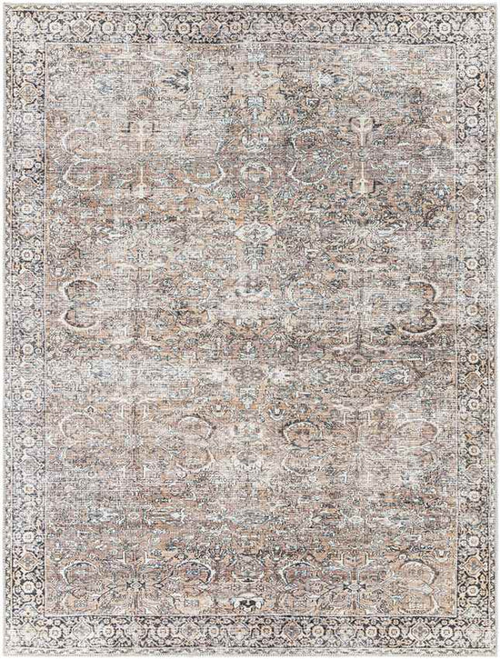 Marathovounos Traditional Washable Rug, Brown