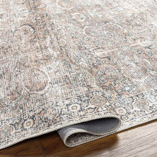 Marathovounos Traditional Washable Rug, Brown