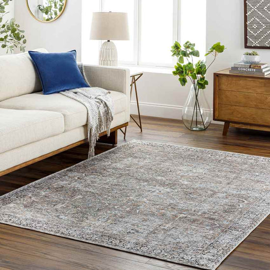 Marathovounos Traditional Washable Rug, Brown