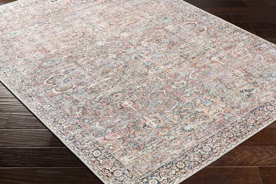 Marathovounos Traditional Washable Rug, Dusty Coral