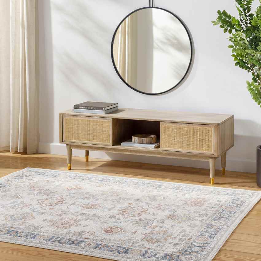 Wall Lake Traditional Washable Rug, Beige