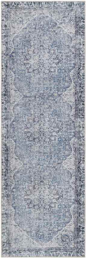 Waterville Traditional Washable Rug, Blue