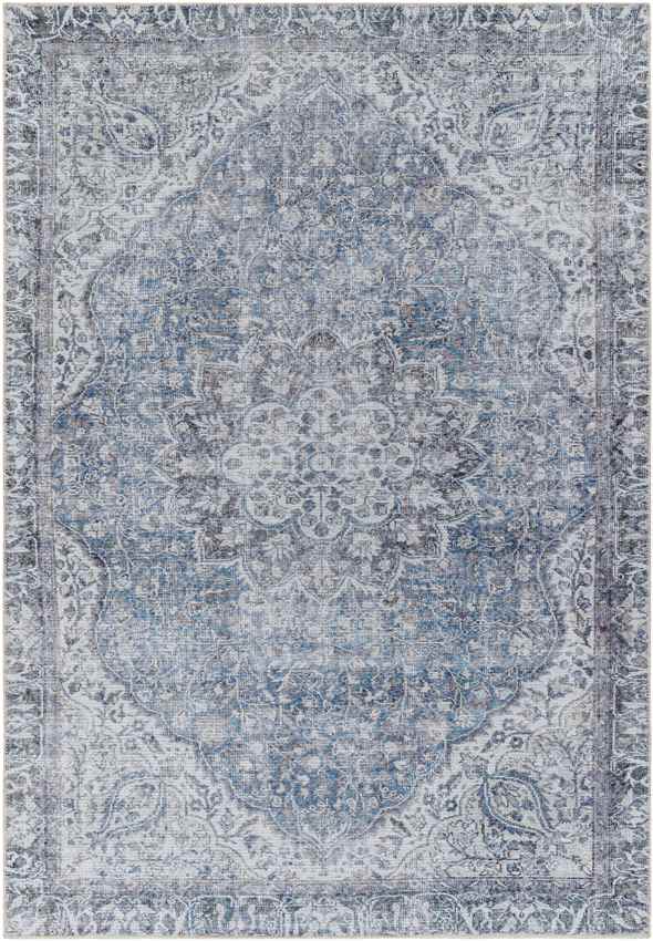 Waterville Traditional Washable Rug, Blue