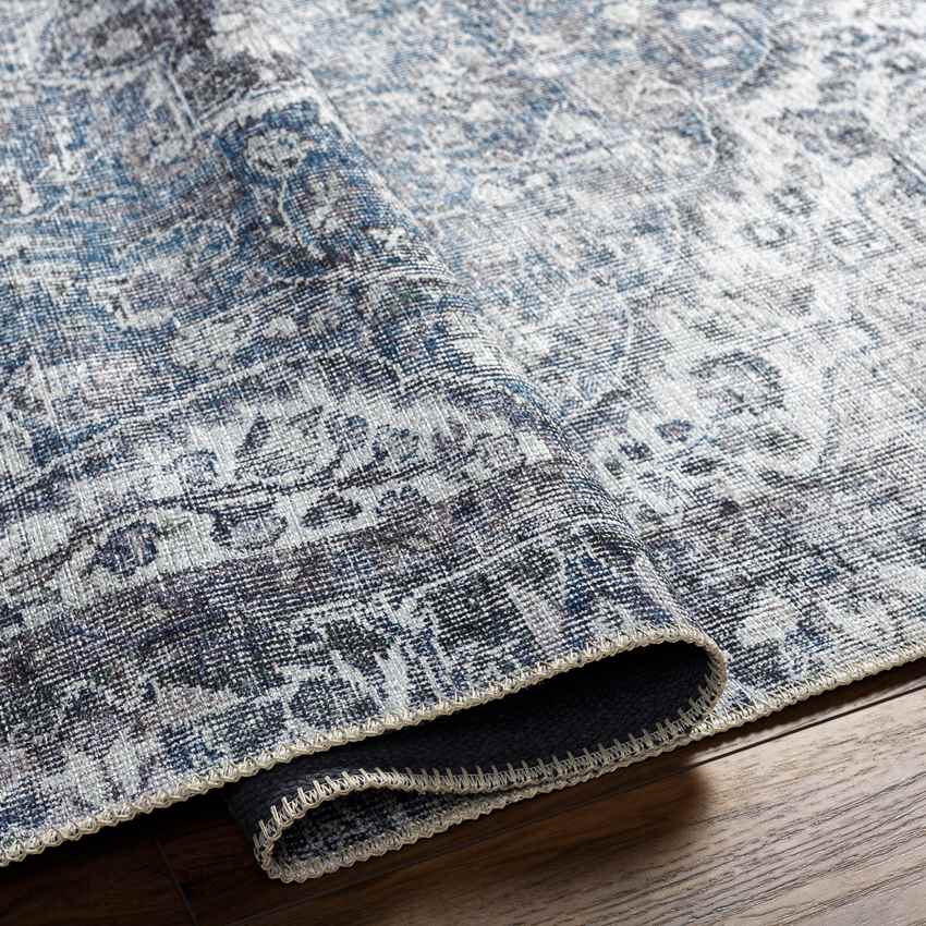 Waterville Traditional Washable Rug, Blue