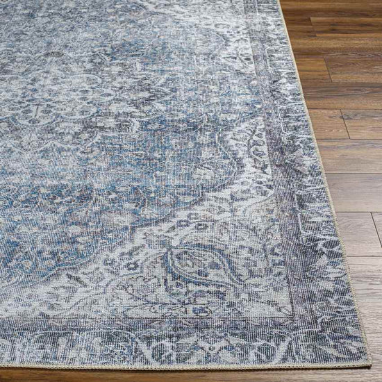 Waterville Traditional Washable Rug, Blue