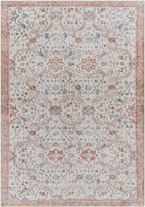 Waubonsie Traditional Washable Rug, Rust