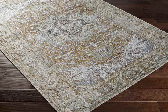 Wellsville Traditional Washable Rug, Dark Gold