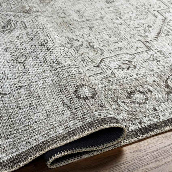 West Fork Traditional Washable Rug, Gray