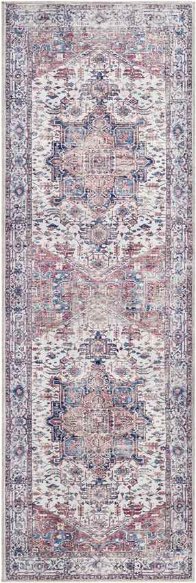 Wolf Creek Traditional Washable Rug, Navy