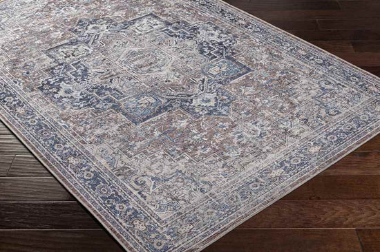 Worthville Traditional Washable Rug, Taupe