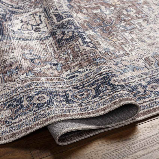 Worthville Traditional Washable Rug, Taupe