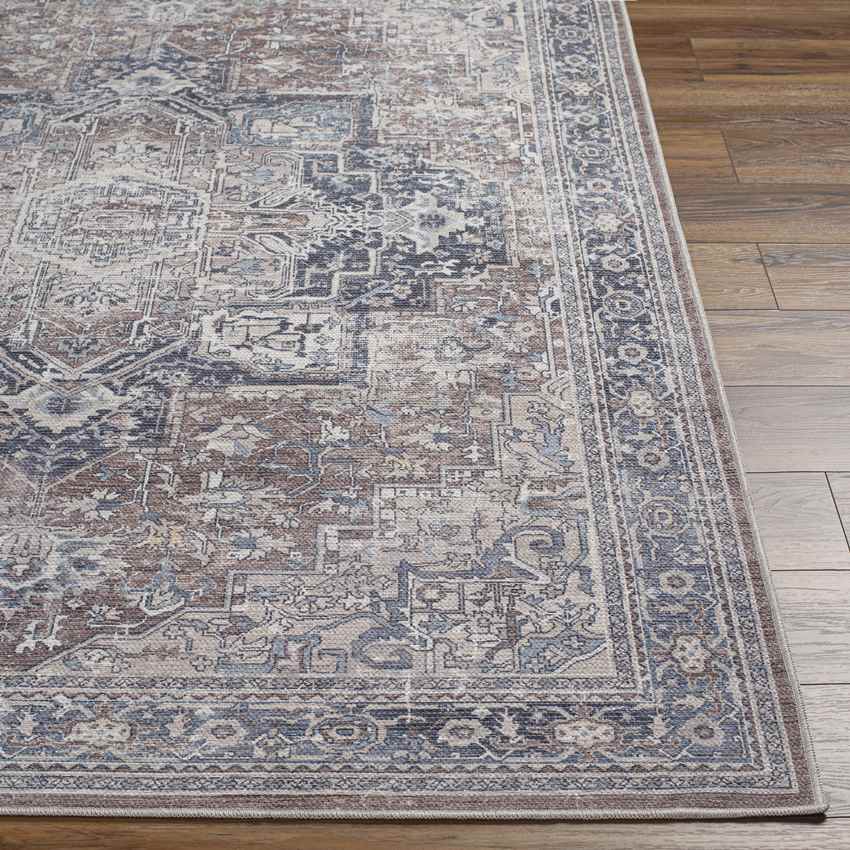 Worthville Traditional Washable Rug, Taupe