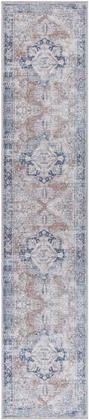 Wyacondah Traditional Washable Rug, Navy