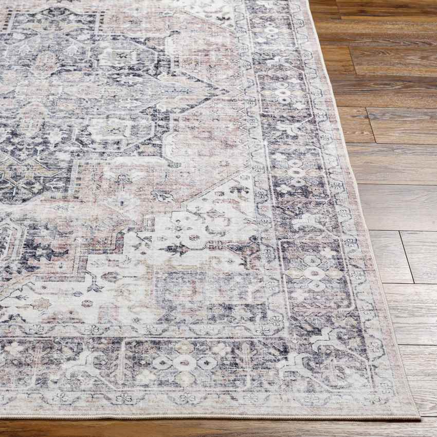 New Cambria Traditional Washable Rug, Ivory